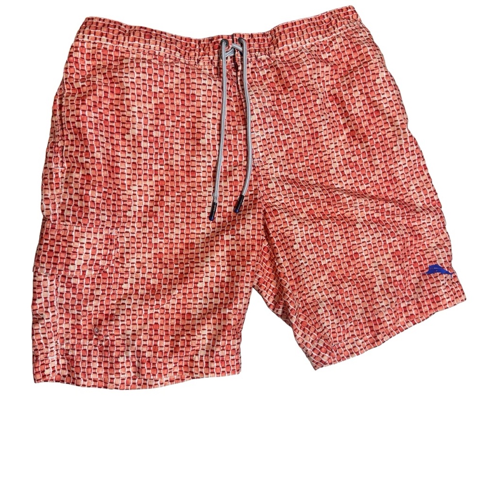 Tommy Bahama Orange Red Mosaic Swim Trunks